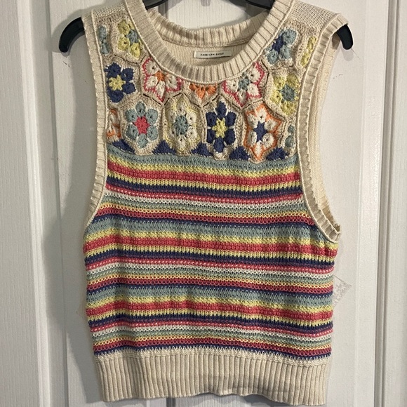 American Eagle Outfitters Tops - American Eagle Multicolor Crochet Tank Top